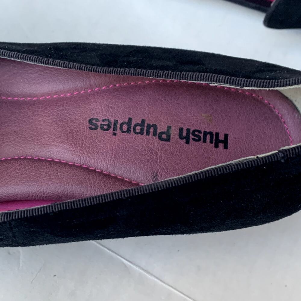 Hush Puppies Black Monogram Smoking Slippers Heels Pumps Leather Slip On 11 43 - Picture 7 of 10